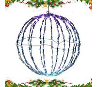 luminosa a LED, pieghevole, decorazione di Natale, palla a LED, decorazione per feste e interni, esterni, giardino, patio, notte