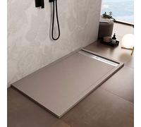 Luminosa ArredoBagno Piatto Doccia Marmoresina 90x140 - Effetto Pietra Antiscivolo con GELCOAT - Modello Parigi Colore Sabbia - Griglia Inox e piletta Incluse