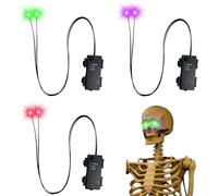 Luminosi a LED per Halloween,3 Pezzi Decorazione per Occhi a LED,Occhi Luminosi Halloween,per Cosplay,Maschere,Teschi