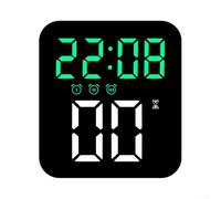 Luminosità regolabile Sveglia silenziosa a LED con display multifunzione incluso timer conto alla rovescia, doppio orario e cronografo, progettato per un posizionamento flessibile (B)