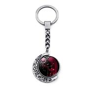 Luminoso 12 Costellazione Segno Zodiacale Portachiavi - Leone Vergine Bilancia Scorpione Sagittario Double Sided Rotazione Luna Ciondolo Cristallo Simbolo Zodiacale Portachiavi, Portachiavi Per Auto,