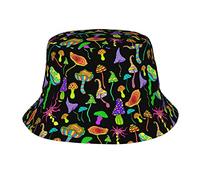 Luminoso allucinogeno Allucinazione psichedelica Funghi magici Cappelli da Secchio Cappellino da Sole alla Moda Cappello da Pescatore da Esterno Impacchettabile per Donne e Uomini