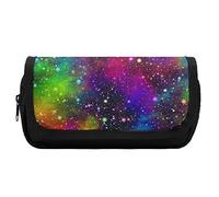 Luminoso colorato astratto Galaxy Universo astuccio portapenne con doppia cerniera Borsa per cancelleria portapenne di grande capacità per l'home office