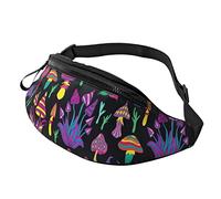 Luminoso Funghi Psichedelici Casual Fanny Borsa in vita Per Uomo Donna Cintura Regolabile Borsa in vita Per Viaggiare Escursionismo Ciclismo Corsa Festival Rave
