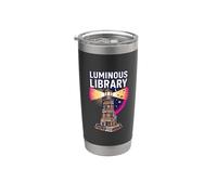 Luminoso Lightho Library Lover Stack Humor Book Club Fan Art Bicchiere termico in acciaio inox doppia parete