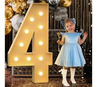 Luminous Figure Letter,1-9 Warm Light LED Number Lights, Wedding Marquee Light Up Letter Light, Large Cardboard Numbers, Home Party Bar Wedding Festival Birthday Baby Shower Decor ( Size : 4_120CM )