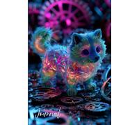 Luminous Mechanical Creature Journal - Dreamy Zen Notebook with Glowing Metal Animal Art | Surreal Steampunk Fantasy Writing Journal