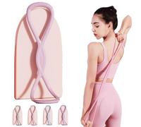 luminous resistance bands, Figure 8 Resistance Bands with Handles, Open Shoulder Elastic for Working Out, Fullbody Yoga Pulling Rope for Working Out, Arm, Chest (Pink 25lb)