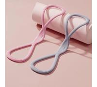 Luminousdo - Fasce di resistenza, a forma di 8, per donne e uomini, fasce per esercizi con manici per allenamento, braccio, pettorale, corda per yoga completo (rosa-6,8 kg+grigio-15,9 kg)