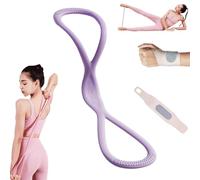 Luminousdo Resistance Bands, Figure 8 Exercise Bands for Women Men, Luminous Do Exercise Bands with Handles for Working Out, Arm, Chest Expander Strap, Fullbody Yoga Pulling Rope (Purple 15LB)