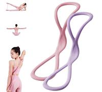 Luminousdo Resistance Bands, Figure 8 Exercise Bands for Women Men, Resistance Band, for Working Out, Arms, Chest Expanders Strap,Fullbody Yoga Pulling Ropes (15lb+25lb Pink+Purple)