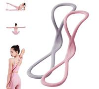 Luminousdo Resistance Bands, Figure 8 Exercise Bands for Women Men, Resistance Band, for Working Out, Arms, Chest Expanders Strap,Fullbody Yoga Pulling Ropes (15lb+35lb Pink+Gray)