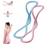 Luminousdo Resistance Bands, Figure 8 Exercise Bands for Women Men, Resistance Band, for Working Out, Arms, Chest Expanders Strap,Fullbody Yoga Pulling Ropes (25lb+25lb Pink+Blue)
