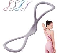Luminousdo Resistance Bands, Figure 8 Exercise Bands with Handles, Fullbody Yoga Pulling Ropes for Women Men, Open Shoulder Elastic for Working Out, Arm, Chest Expander Strap (Gray-35lbs)