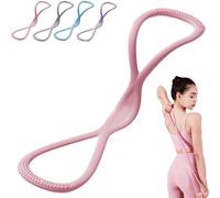 Luminousdo Resistance Bands, Figure 8 Exercise Bands with Handles, Fullbody Yoga Pulling Ropes for Women Men, Open Shoulder Elastic for Working Out, Arm, Chest Expander Strap (Pink-15lbs)