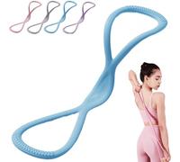 Luminousdo Resistance Bands, Figure 8 Exercise Bands with Handles, Fullbody Yoga Pulling Ropes for Women Men, Open Shoulder Elastic for Working Out, Arm, Chest Expander Strap (Blue-25lbs)