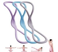 Luminousdo Resistance Bands, Figure 8 Resistance Bands, Exercise Bands with Handles for Working Out, Arm, Chest Expander Strap, Fullbody Yoga Pulling Rope for Women Men (Purole+Blue+Gray,15+25+35LB)