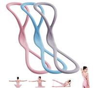 Luminousdo Resistance Bands, Figure 8 Resistance Bands, Exercise Bands with Handles for Working Out, Arm, Chest Expander Strap, Fullbody Yoga Pulling Rope for Women Men (Pink+Blue+Gray,15+25+35LB)