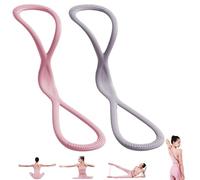 Luminousdo Resistance Bands, Figure 8 Resistance Bands, Exercise Bands with Handles for Working Out, Arm, Chest Expander Strap, Fullbody Yoga Pulling Rope for Women Men (Pink+Gray,25+35LB)