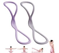 Luminousdo Resistance Bands, Figure 8 Resistance Bands, Exercise Bands with Handles for Working Out, Arm, Chest Expander Strap, Fullbody Yoga Pulling Rope for Women Men (Purple+Gray,25+35LB)