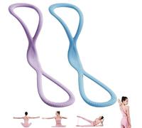 Luminousdo Resistance Bands, Figure 8 Resistance Bands, Exercise Bands with Handles for Working Out, Arm, Chest Expander Strap, Fullbody Yoga Pulling Rope for Women Men (Purple+Blue,15+25LB)