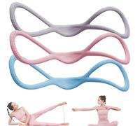 Luminousdo Resistance Bands, Figure 8 Resistance Bands for Women & Men, Figure 8 Exercise Bands with Handles, for Working Out, Arm, Chest Expander, Yoga Pulling Rope (Pink+Blue+Gray,15+25+35LB)