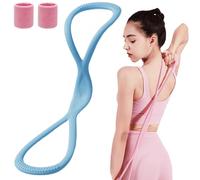 Luminousdo Resistance Bands, Figure 8 Resistance Bands for Women Men, Luminous Do Exercise Bands with Handles, for Working Out, Arm, Chest (Blue 25LB)