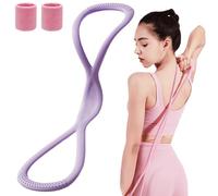 Luminousdo Resistance Bands, Figure 8 Resistance Bands for Women Men, Luminous Do Exercise Bands with Handles, for Working Out, Arm, Chest (Purple 25LB)