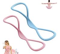 Luminousdo Resistance Bands, Fullbody Yoga Pulling Rope, Exercise Bands for Women Men, for Arm, Chest Expander/Back Training Elastic Ropes (Pink(15lb)+Blue(25lb))