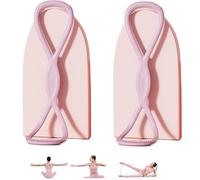 Luminousdo Resistance Bands, Victoriousact Silicone Exercise Band, Figure 8 Exercise Bands for Women Men, Home Fitness Portable Elastic Pull Bands for Yoga, Pilates (Pink+Pink,15+25lb)
