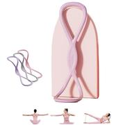 Luminousdo Resistance Bands, Victoriousact Silicone Exercise Band, Figure 8 Exercise Bands for Women Men, Home Fitness Portable Elastic Pull Bands for Yoga, Pilates (Pink,25LB)