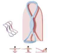 Luminousdo Resistance Bands, Victoriousact Silicone Exercise Band, Figure 8 Exercise Bands for Women Men, Home Fitness Portable Elastic Pull Bands for Yoga, Pilates (Blue,25LB)