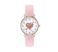 Luminouse Orologio da polso da donna, classico, al quarzo, facile da leggere, quadrante con freccia attraverso il cuore, orologio rotondo in pelle, orologio rotondo per donne, compleanno, ferrovia