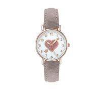 Luminouse - Orologio da polso da donna, classico, al quarzo, facile da leggere, quadrante con freccia attraverso il cuore, orologio rotondo in pelle, orologio da donna, per compleanno, senza batteria