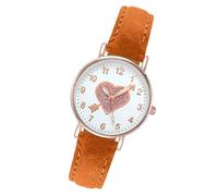 Luminouse - Orologio da polso da donna, facile da leggere, quadrante con freccia attraverso il cuore, orologio rotondo in pelle, orologio da donna per compleanno, numeri grandi, B, One Size