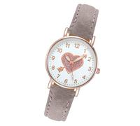Luminouse - Orologio da polso da donna, facile da leggere, quadrante con freccia attraverso il cuore, orologio rotondo in pelle, orologio da donna per compleanno, A, One Size