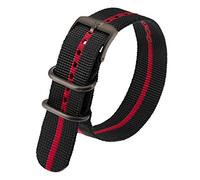 Luminox Cinturino per orologio da uomo in tessuto, FNX.3950.30H.K, nero/rosso, cinturino.