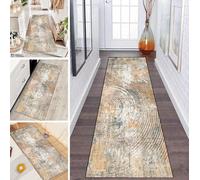 LUMIPAP Tappeto a passatoia per cucina e corridoio, antiscivolo, lavabile, per il corridoio, la lavanderia, 40 x 300 cm, arancione in stile turco