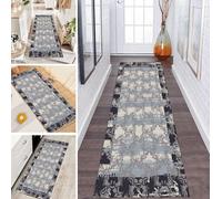 LUMIPAP Tappeto passatoia per corridoio, antiscivolo, 70 x 120 cm, moderno motivo floreale, antiscivolo, lavabile, al metro, per camera da letto, corridoio, lunghezza personalizzabile, 40-120 cm di