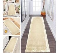 LUMIPAP Tappeto passatoia per corridoio, antiscivolo, 80 x 420 cm, stile retrò leggero, antiscivolo, lavabile, al metro, per camera da letto, corridoio, lunghezza personalizzabile, 40-120 cm di