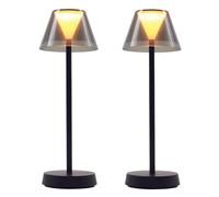 Lumisky BEVERLY - Set di 2 lampade da tavolo senza fili, a LED, colore: nero, altezza 34 cm