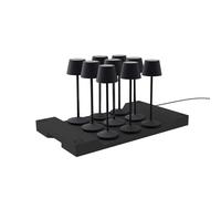 Lumisky EMILY - Set di 9 lampade da tavolo a LED senza fili, dimmerabili, colore nero, altezza 25 cm, con vassoio di ricarica