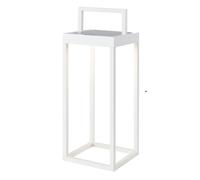 Lumisky HYDRA H 34 cm - Lanterna solare bianca chic in alluminio da piantare a terra con interruttore LED bianco caldo