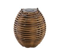 LUMISKY Lanterna polyrattan Maniglia Metallo LED Bianco Caldo RAFFY Solar H33cm, Gris, Unica