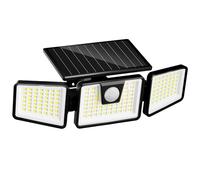 Lumisky LUMI JARDIN Faretto solare 3 teste nero potente luce LED bianco FALCON H9,3 cm con sensore di movimento orientabile