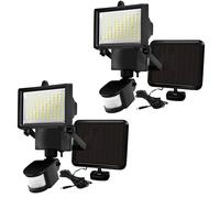 Lumisky Set di 2 faretti solari neri potenti pannelli solari deportati LED bianco COOPER BLACK H22cm con sensore di movimento orientabile