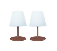 Lumisky Set di 2 lampade da tavolo LED senza fili TWINS Terracota H16cm