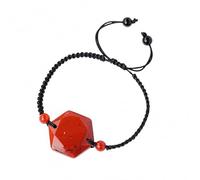 Lumisoul - Braccialetto esagonale realizzato a mano con cristalli grezzi e cordoncino intrecciato a mano, unico braccialetto con ciondolo a stella a sei punte per uso quotidiano, gioiello regalo per