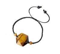 Lumisoul - Braccialetto esagonale realizzato a mano con cristalli grezzi e cordoncino intrecciato a mano, unico braccialetto con ciondolo a stella a sei punte per uso quotidiano, gioiello regalo per