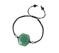 Lumisoul - Braccialetto esagonale realizzato a mano con cristalli grezzi e cordoncino intrecciato a mano, unico braccialetto con ciondolo a stella a sei punte per uso quotidiano, gioiello regalo per